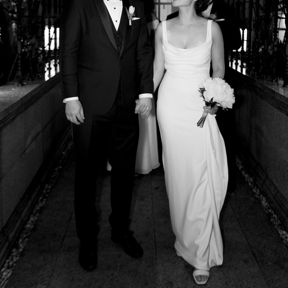 Katie May Collection Barcelona Cowl Neck Fluted Wedding Gown in Ivory - Medium - Picture 5 of 8